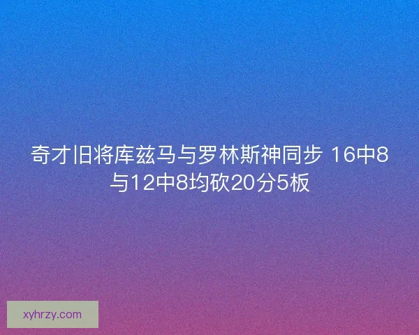 奇才旧将库兹马与罗林斯神同步 16中8与12中8均砍20分5板